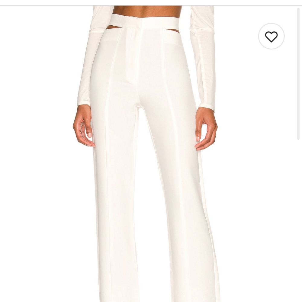 Kylie White Cut Out High Waist Pant Size 2 Extra Small from Revolve NWT